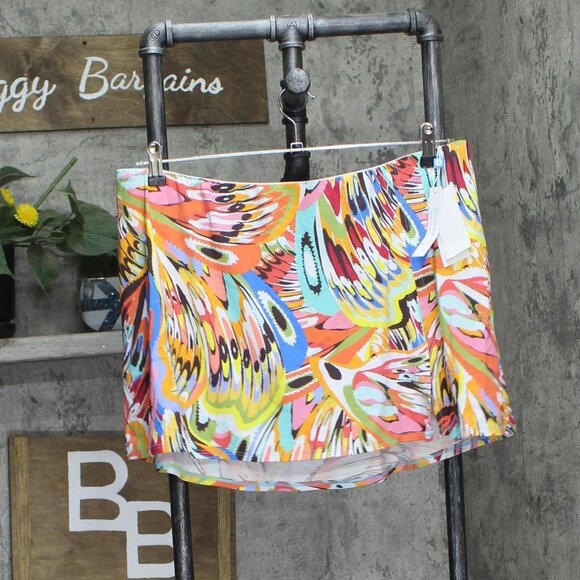 NWT Bleu By Rod Beattie Break The Mold Skirted Bikini Swim Top Multi Blue 18W - Picture 3 of 6